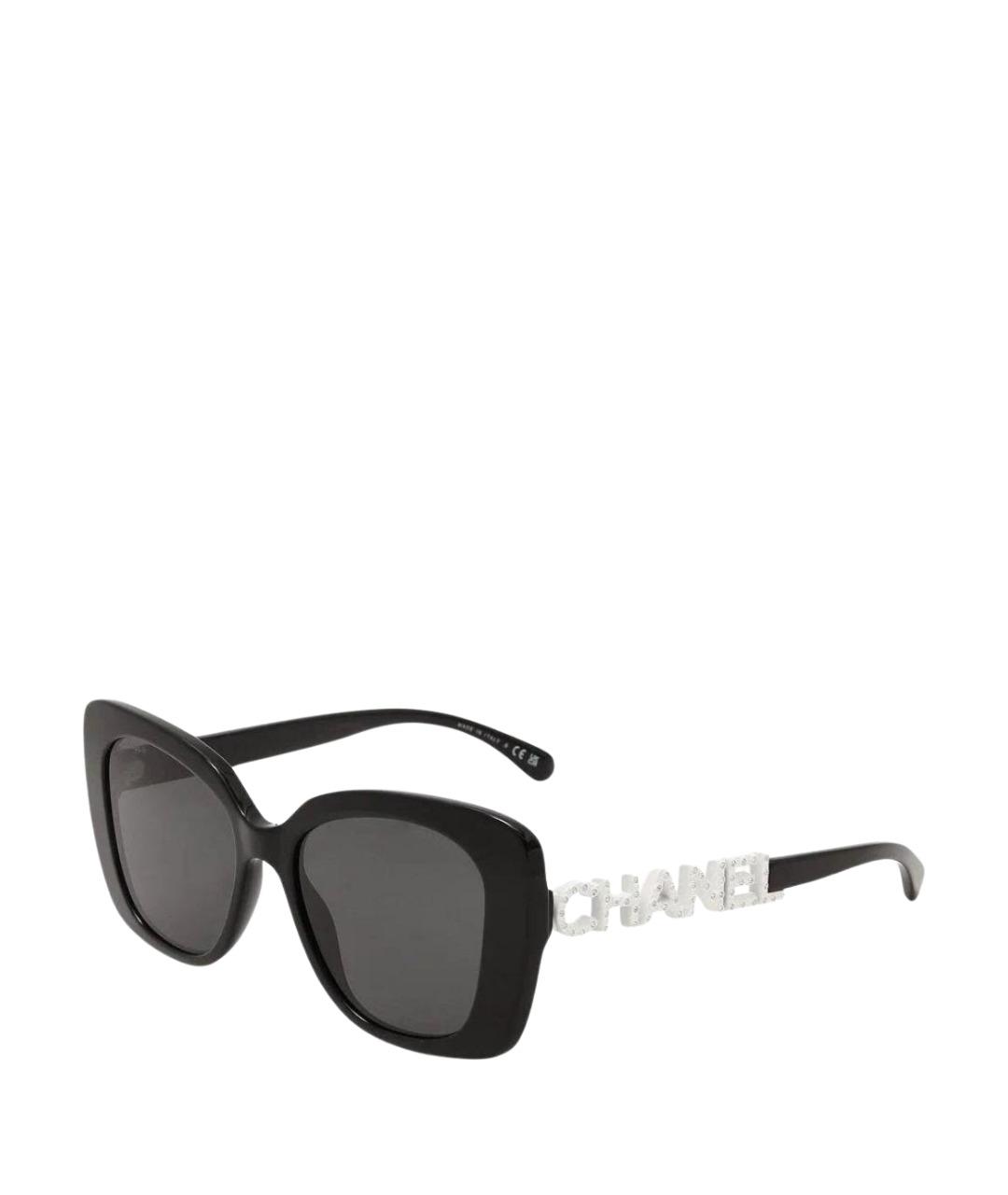 CHANEL Черные пластиковые солнцезащитные очки, фото 1