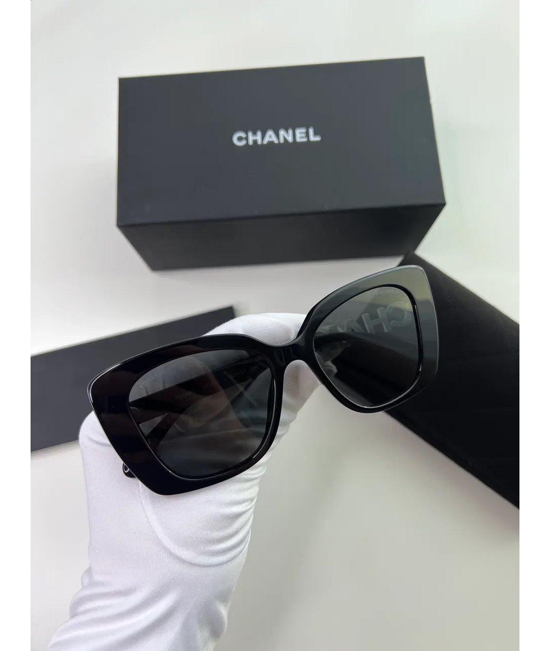 CHANEL Черные пластиковые солнцезащитные очки, фото 6