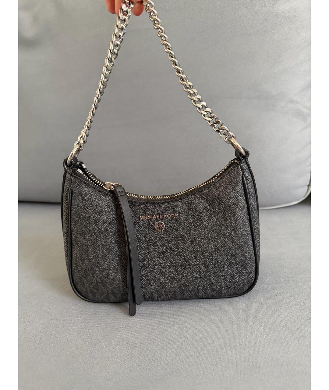 MICHAEL KORS Черная кожаная сумка с короткими ручками, фото 4