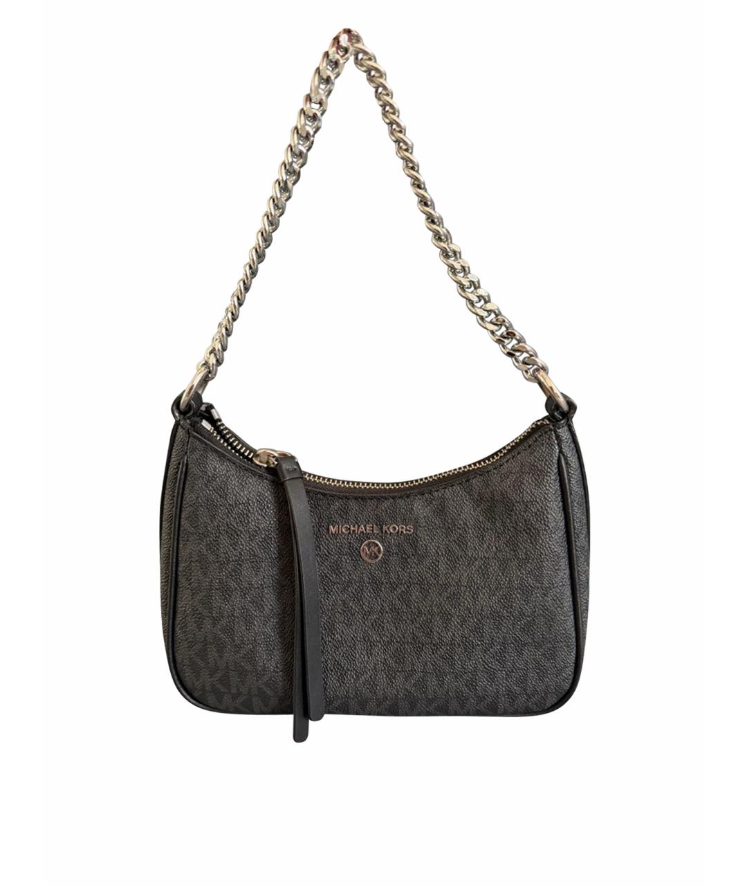 MICHAEL KORS Черная кожаная сумка с короткими ручками, фото 1