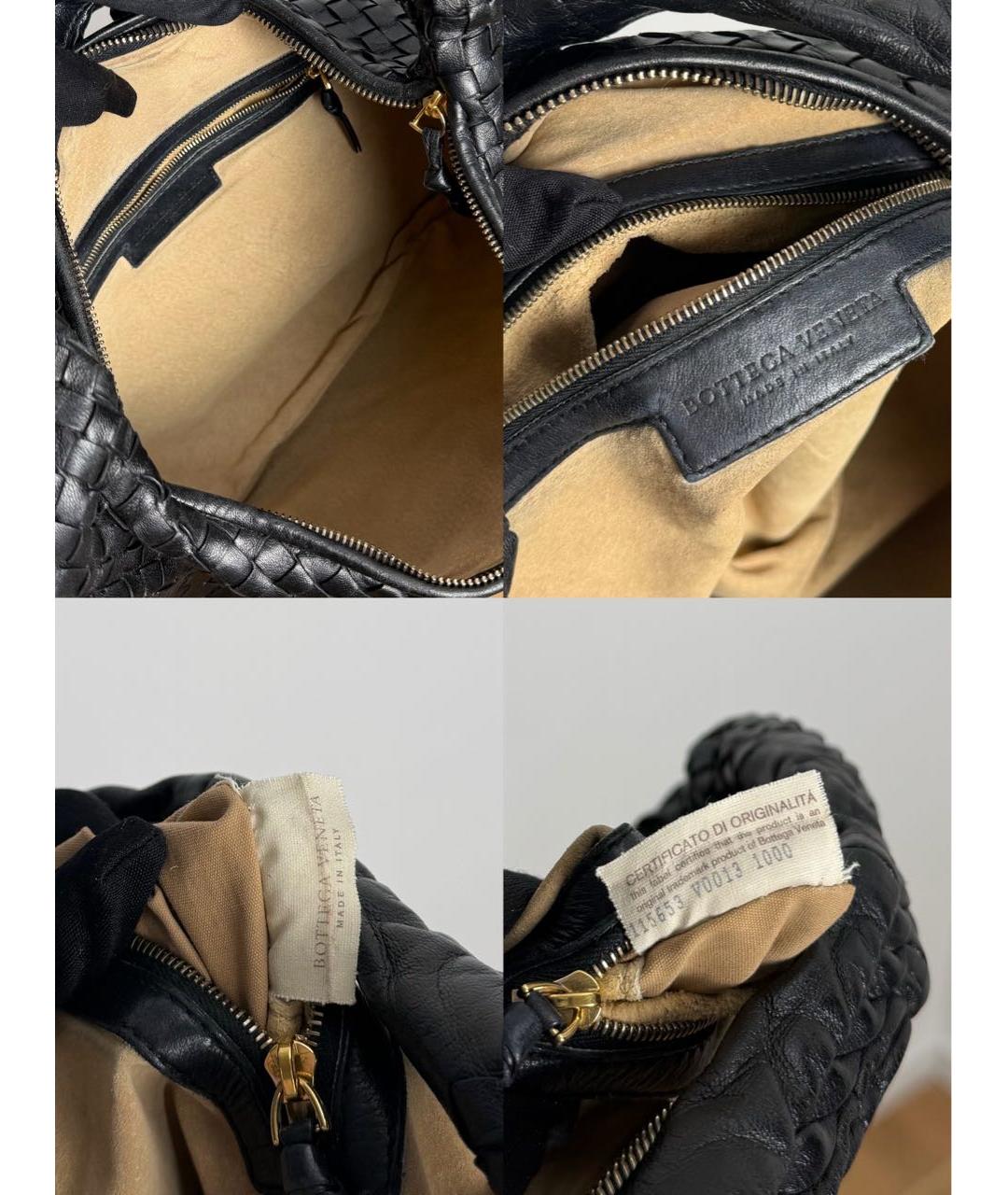 BOTTEGA VENETA Черная кожаная сумка с короткими ручками, фото 8