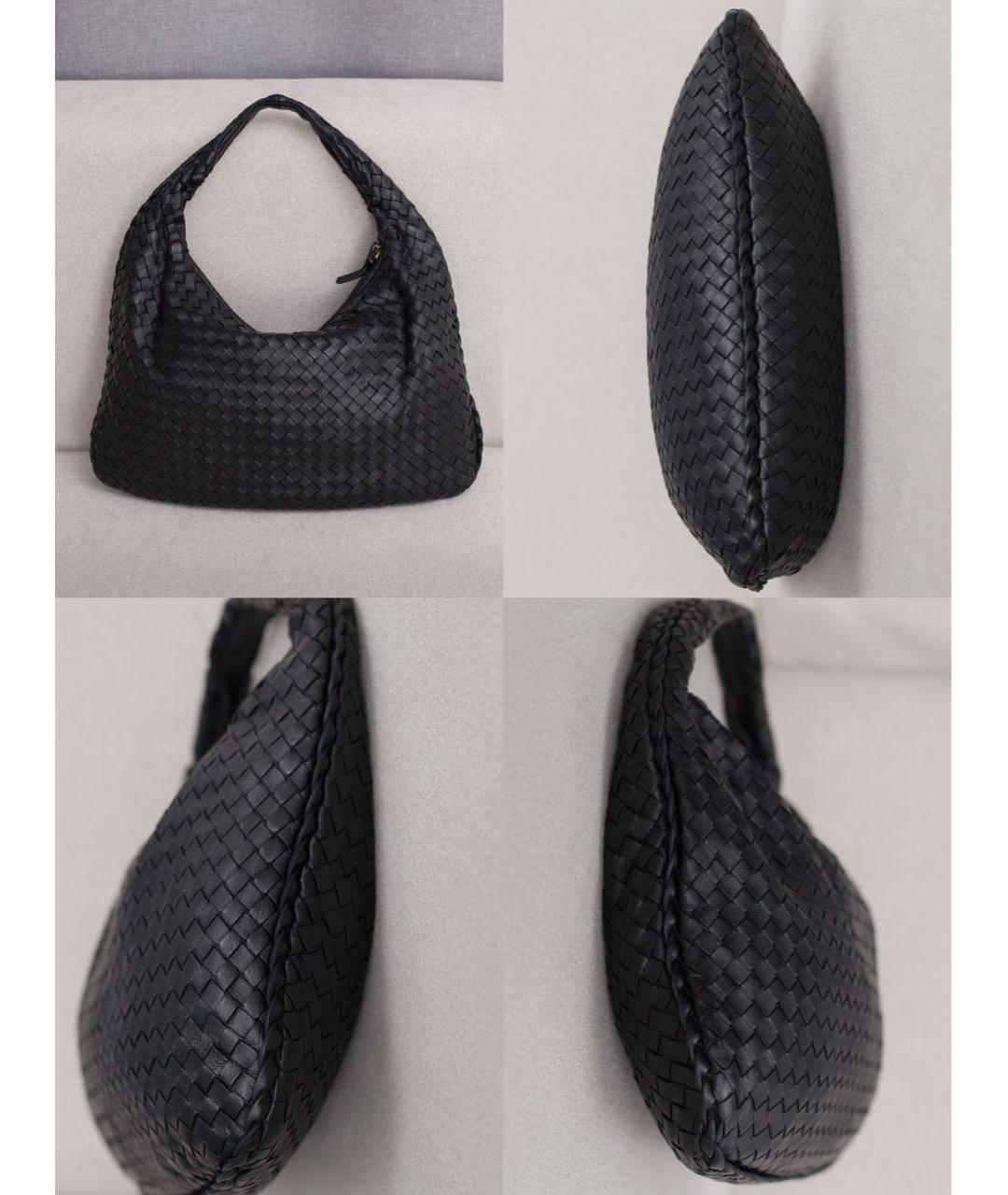 BOTTEGA VENETA Черная кожаная сумка с короткими ручками, фото 6