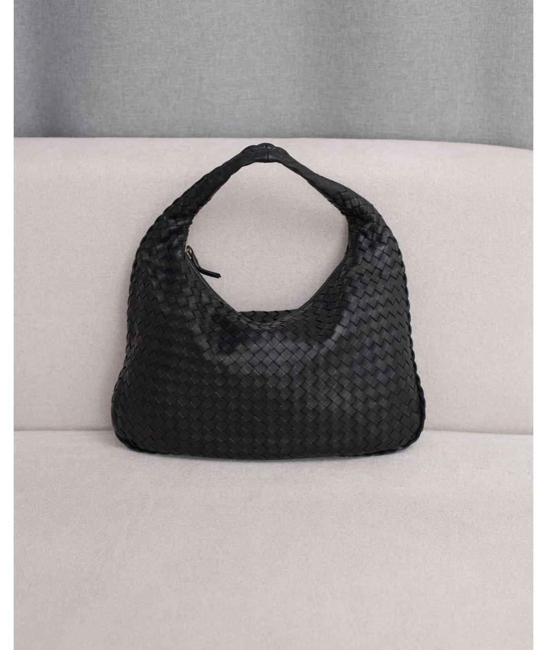 BOTTEGA VENETA Черная кожаная сумка с короткими ручками, фото 9