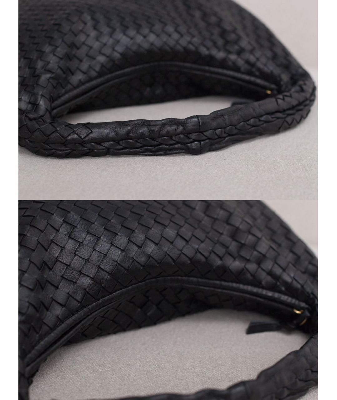 BOTTEGA VENETA Черная кожаная сумка с короткими ручками, фото 7
