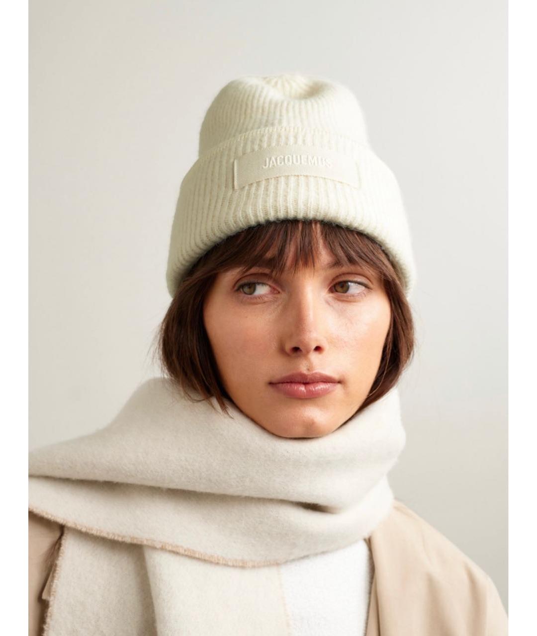 JACQUEMUS Белая шерстяная шапка, фото 3
