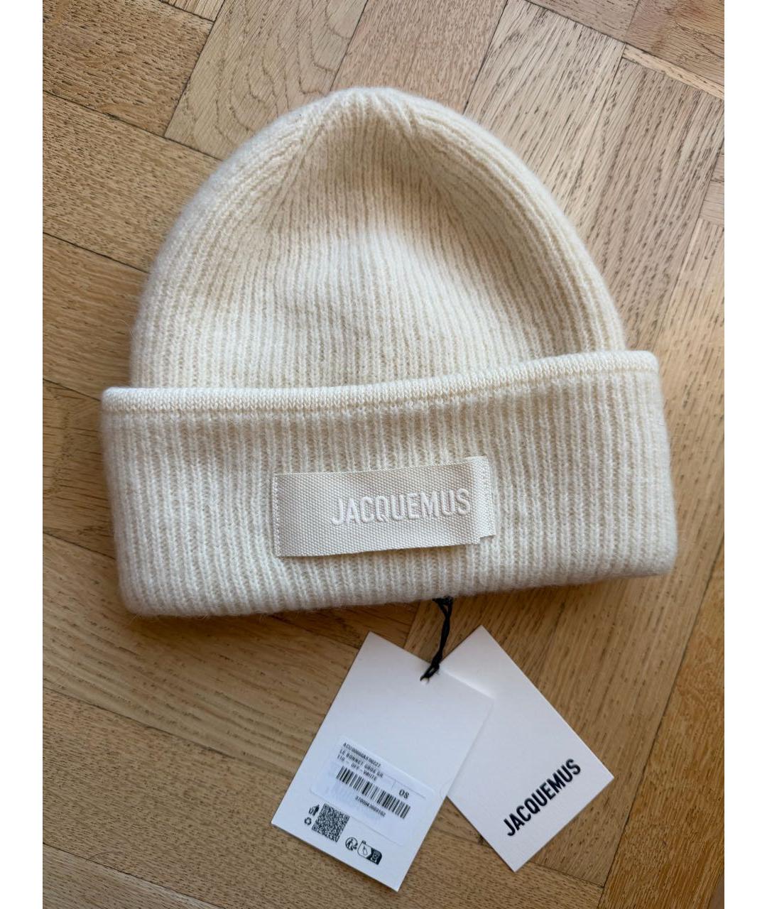 JACQUEMUS Белая шерстяная шапка, фото 4