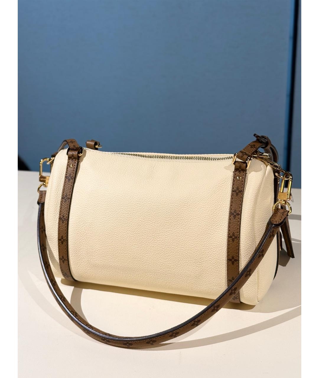 LOUIS VUITTON Белая кожаная сумка через плечо, фото 4