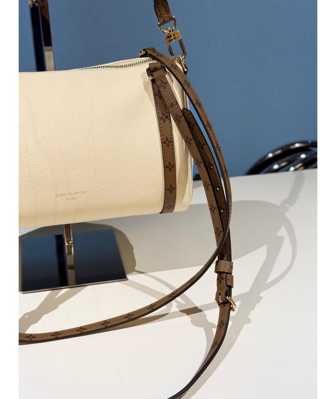 LOUIS VUITTON Белая кожаная сумка через плечо, фото 3