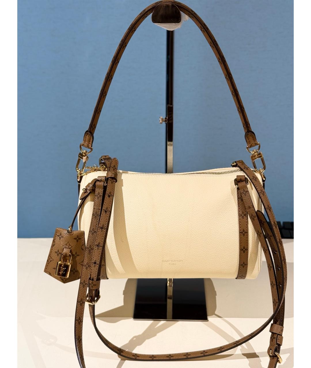 LOUIS VUITTON Белая кожаная сумка через плечо, фото 5