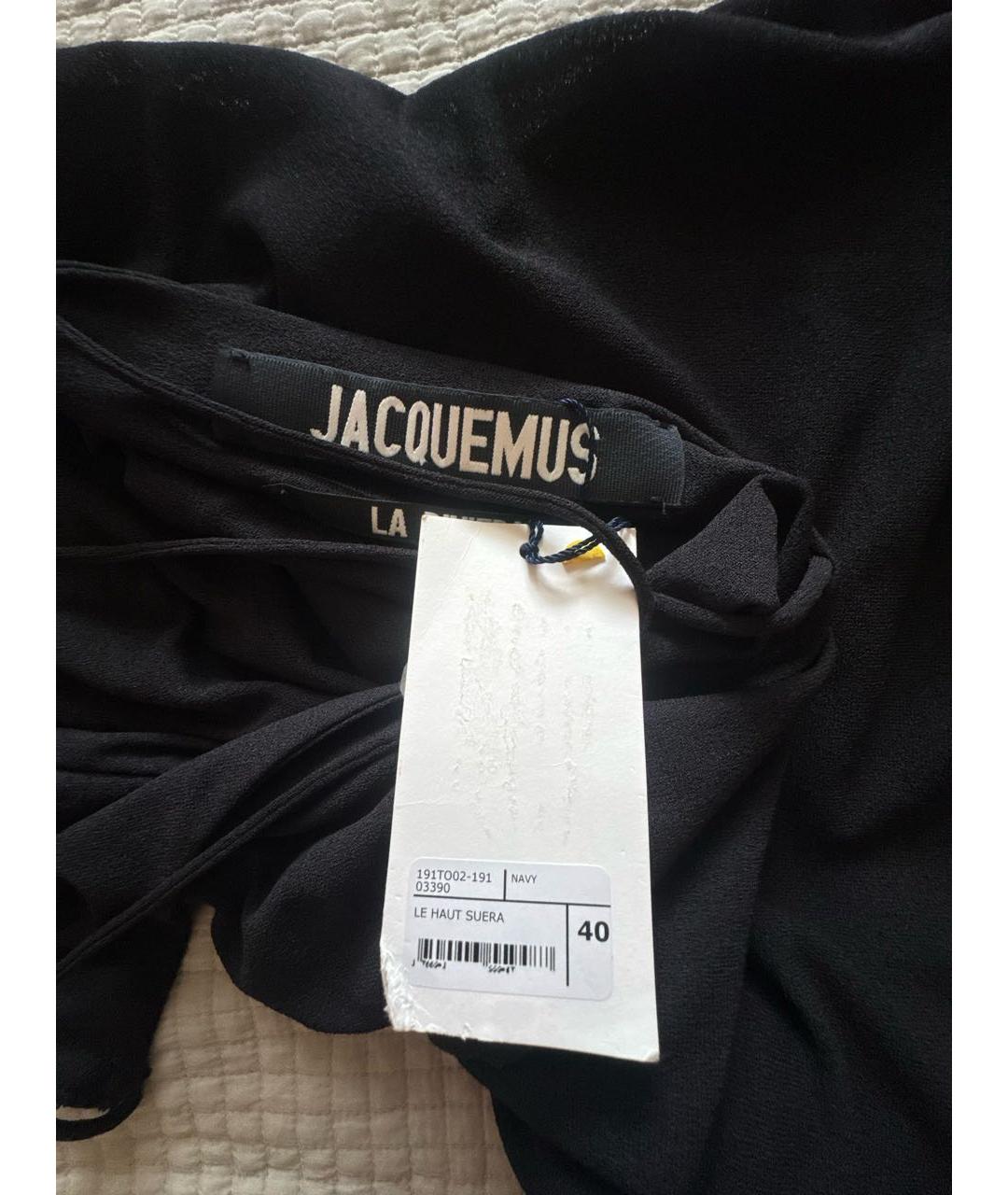 JACQUEMUS Темно-синяя полиэстеровая майка, фото 3