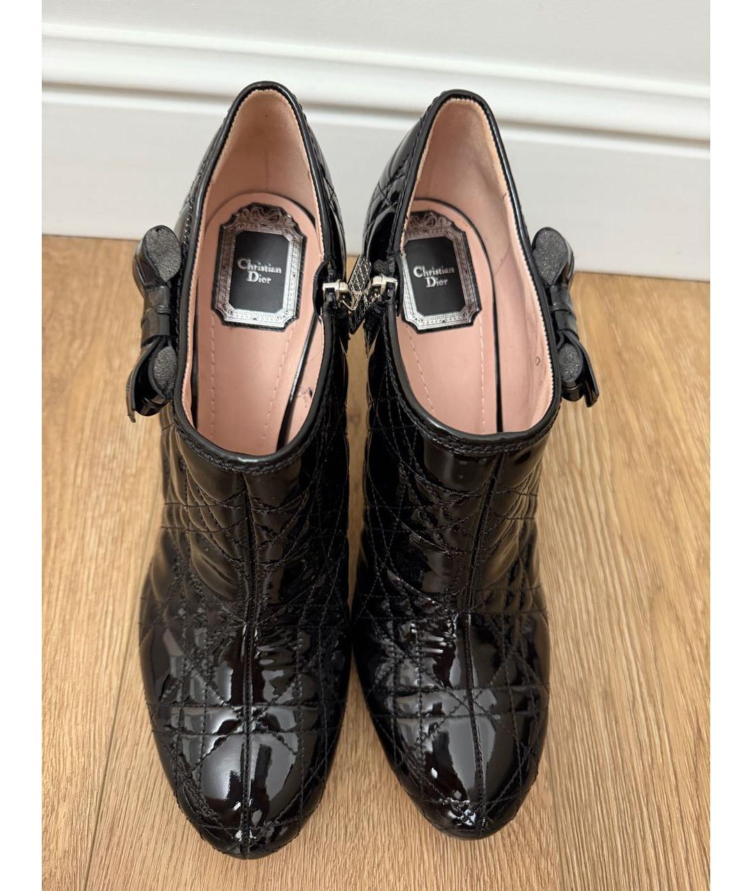 CHRISTIAN DIOR Черные кожаные ботильоны, фото 3