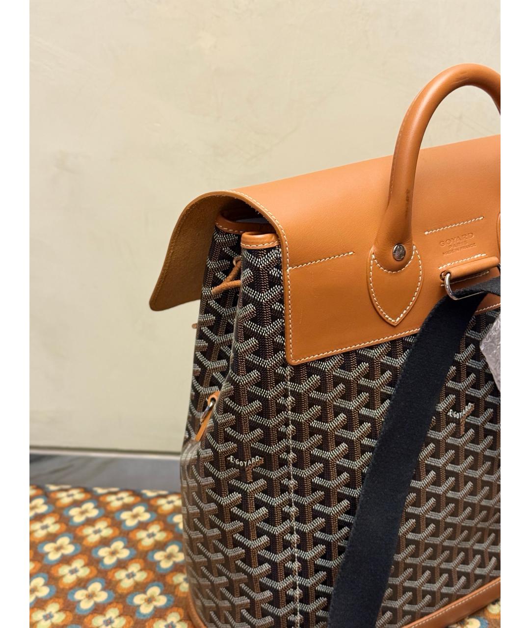 GOYARD Коричневый рюкзак из искусственной кожи, фото 4