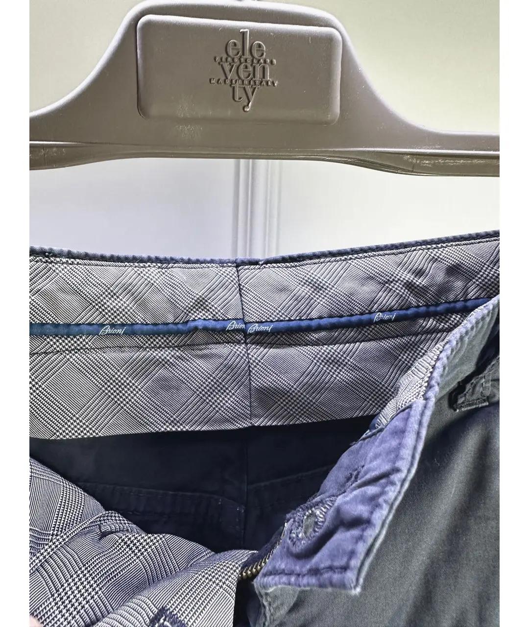 BRIONI Темно-синие хлопковые брюки чинос, фото 3
