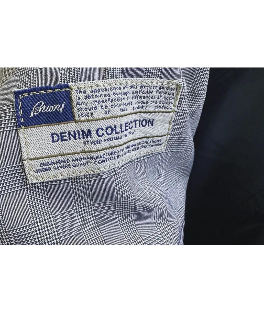 BRIONI Темно-синие хлопковые брюки чинос, фото 7