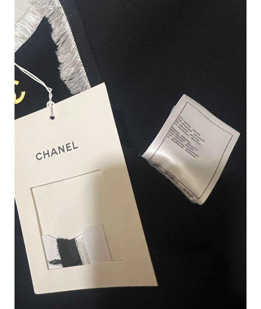 CHANEL Черная вискозная майка, фото 4