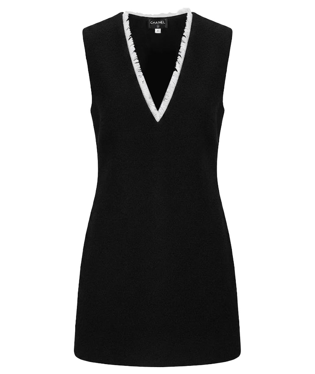 CHANEL Черная вискозная майка, фото 1