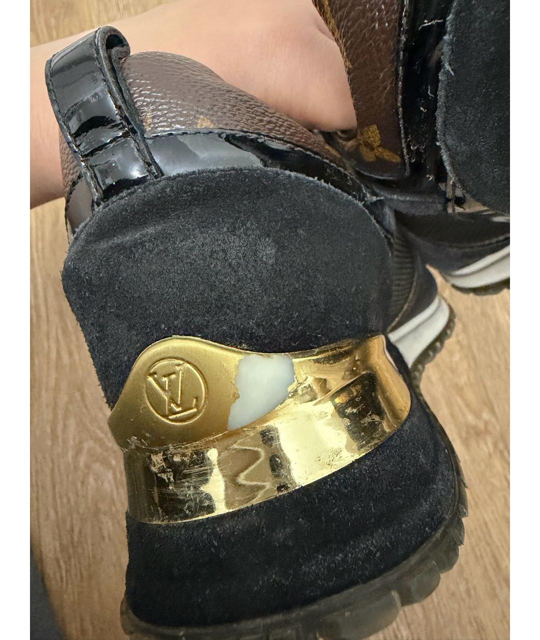 LOUIS VUITTON Черные кожаные кроссовки, фото 8
