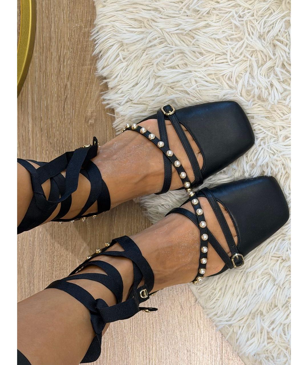 TWIN-SET Черные балетки из искусственной кожи, фото 8