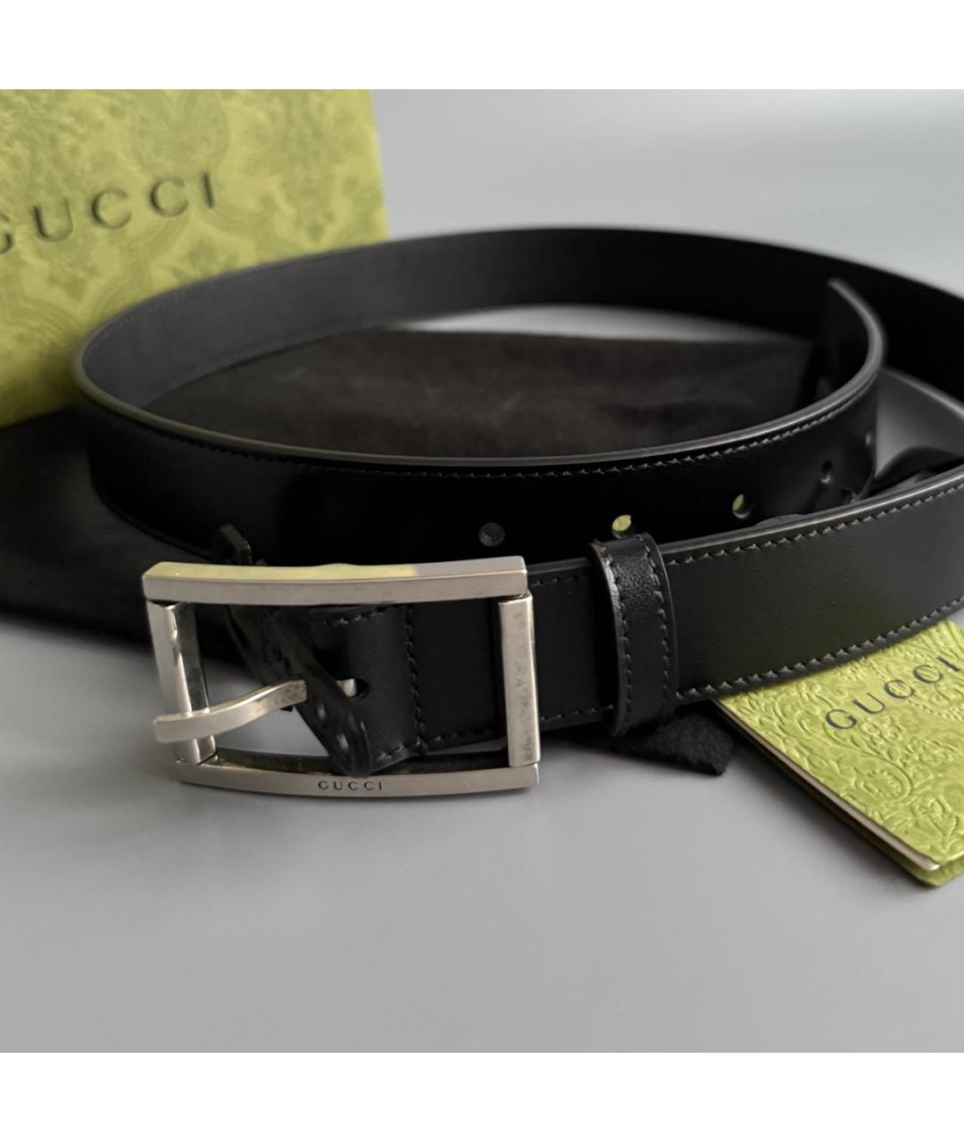 GUCCI Черный кожаный ремень, фото 6