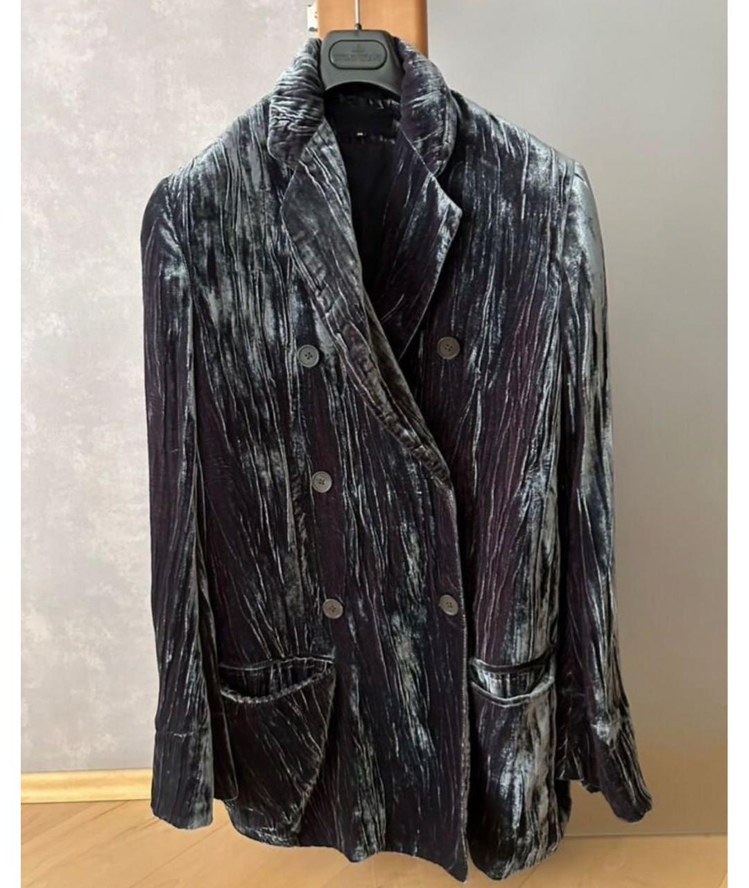 ANN DEMEULEMEESTER Бирюзовый бархатный жакет/пиджак, фото 2