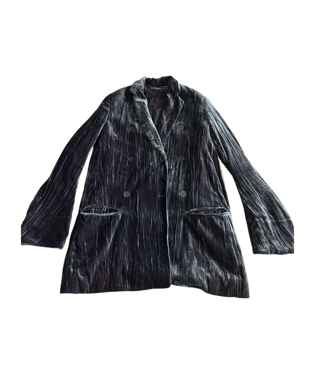 ANN DEMEULEMEESTER Бирюзовый бархатный жакет/пиджак, фото 1