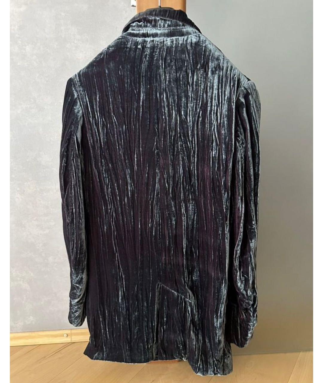 ANN DEMEULEMEESTER Бирюзовый бархатный жакет/пиджак, фото 3
