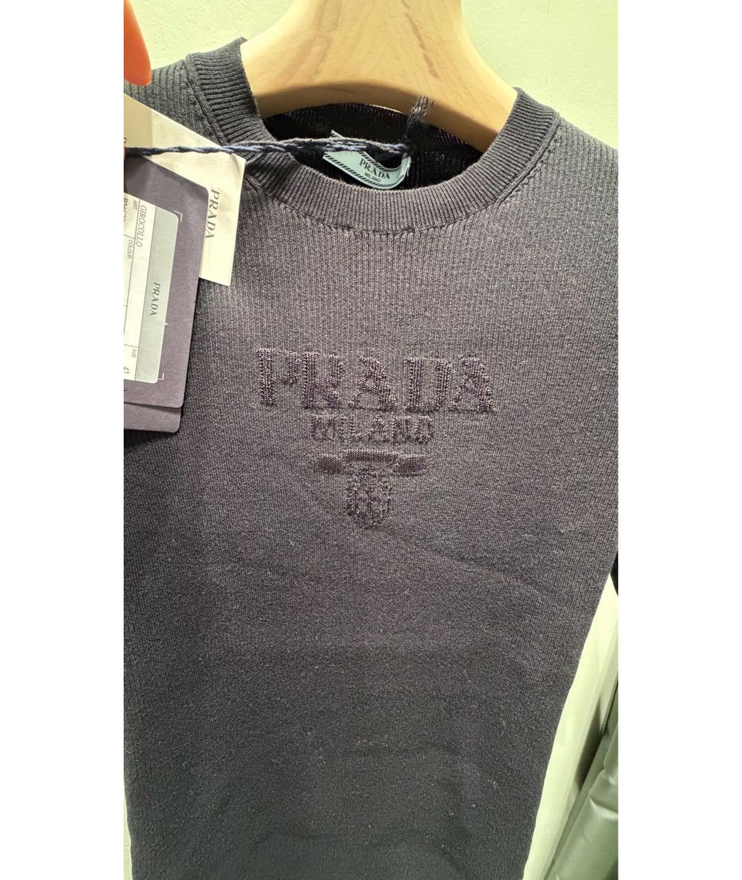 PRADA Черный хлопковый джемпер / свитер, фото 7