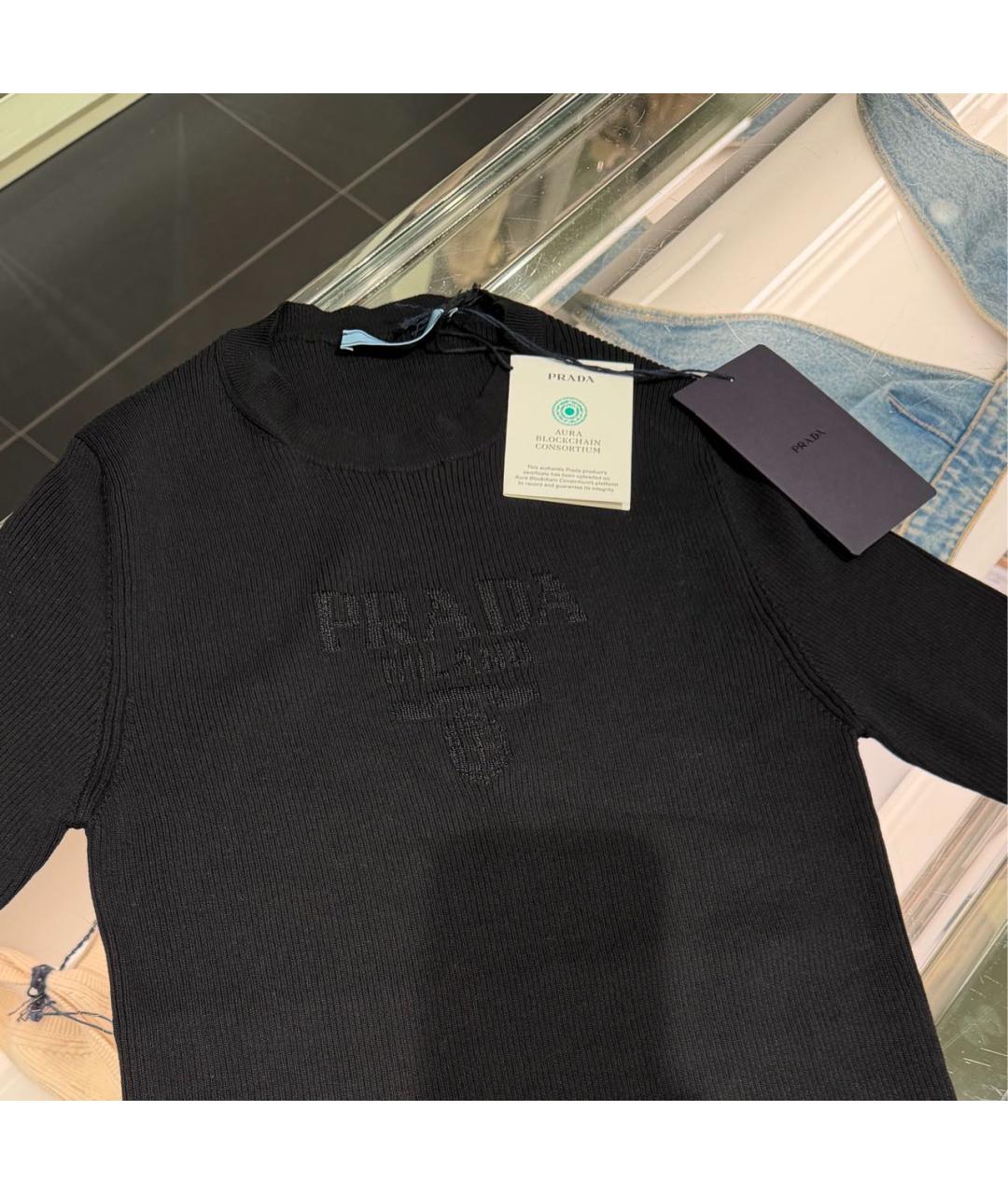 PRADA Черный хлопковый джемпер / свитер, фото 3