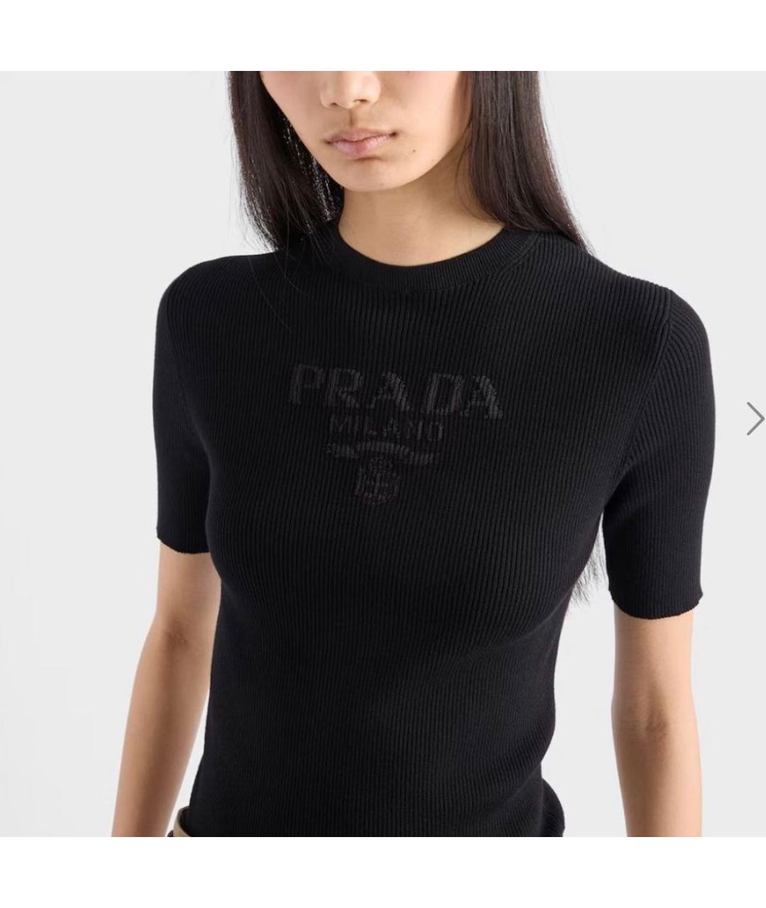 PRADA Черный хлопковый джемпер / свитер, фото 8