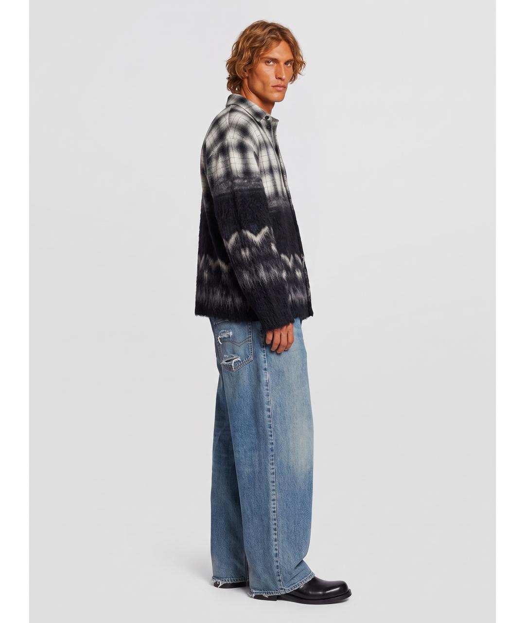 BALENCIAGA Голубые хлопковые прямые джинсы, фото 3