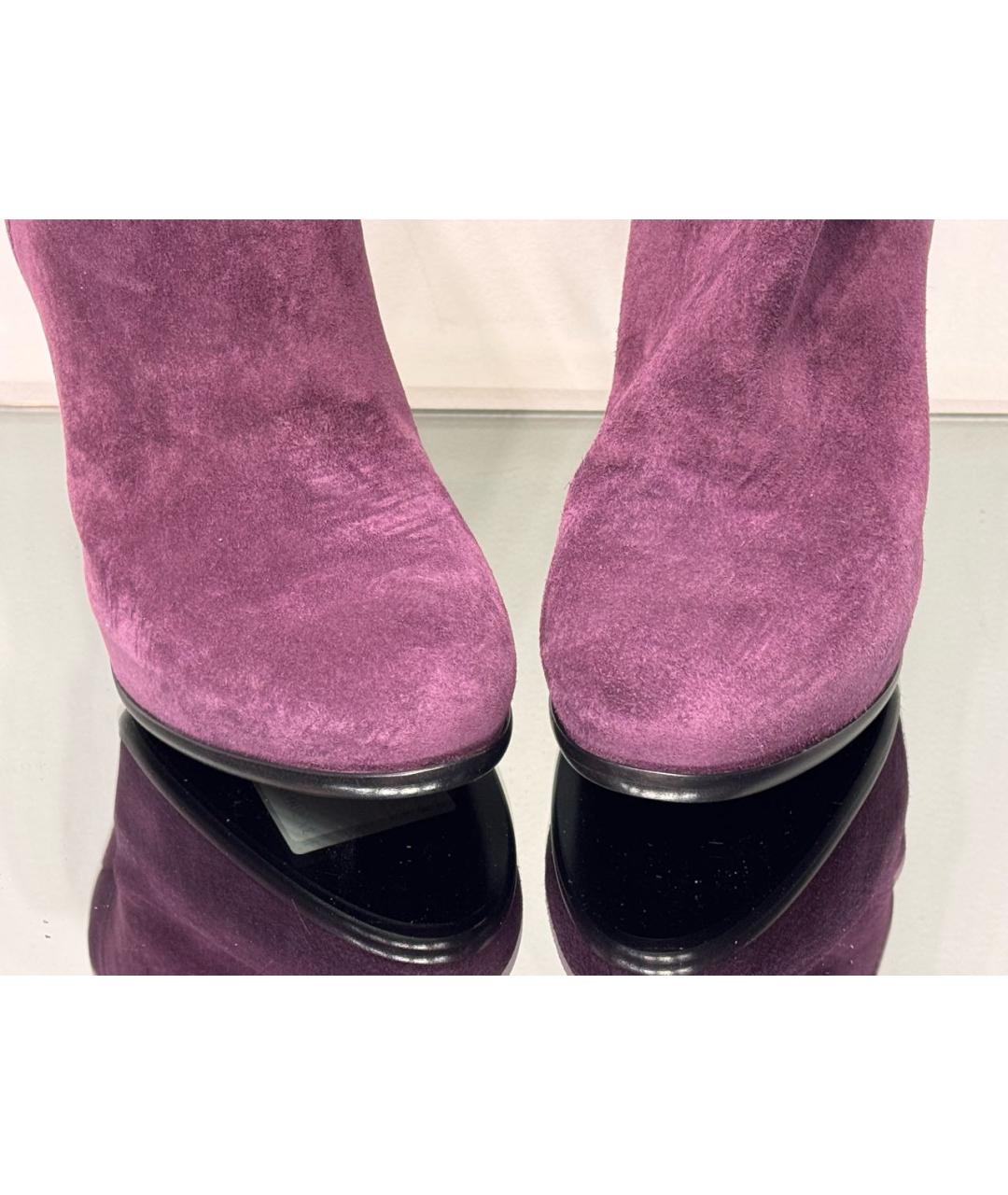CHRISTIAN DIOR Фиолетовые замшевые полусапоги, фото 4