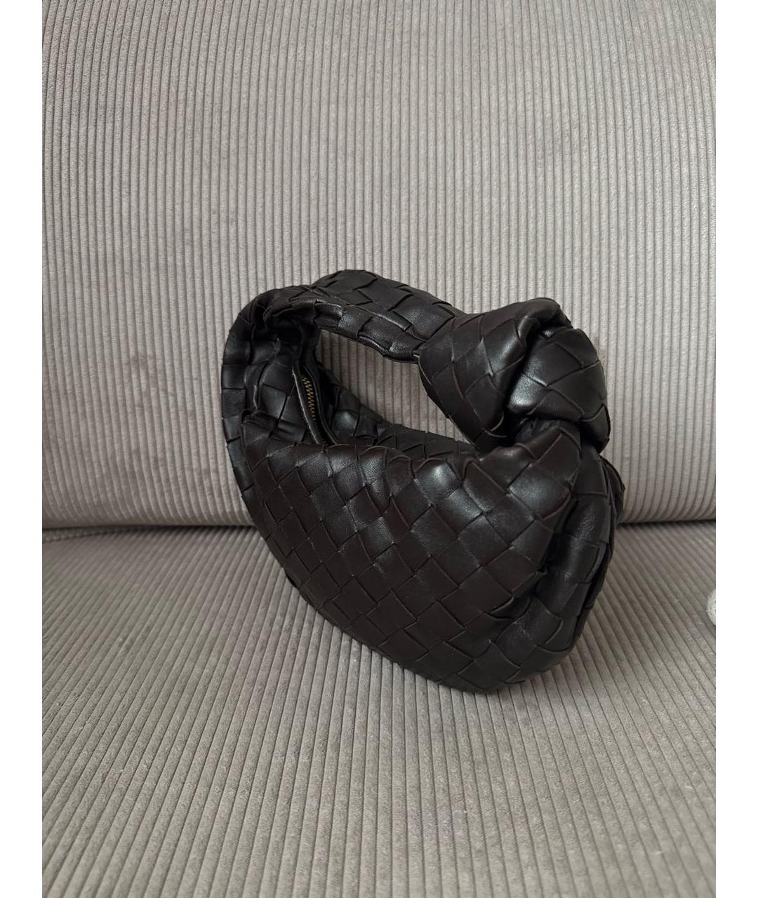 BOTTEGA VENETA Коричневая кожаная сумка с короткими ручками, фото 2