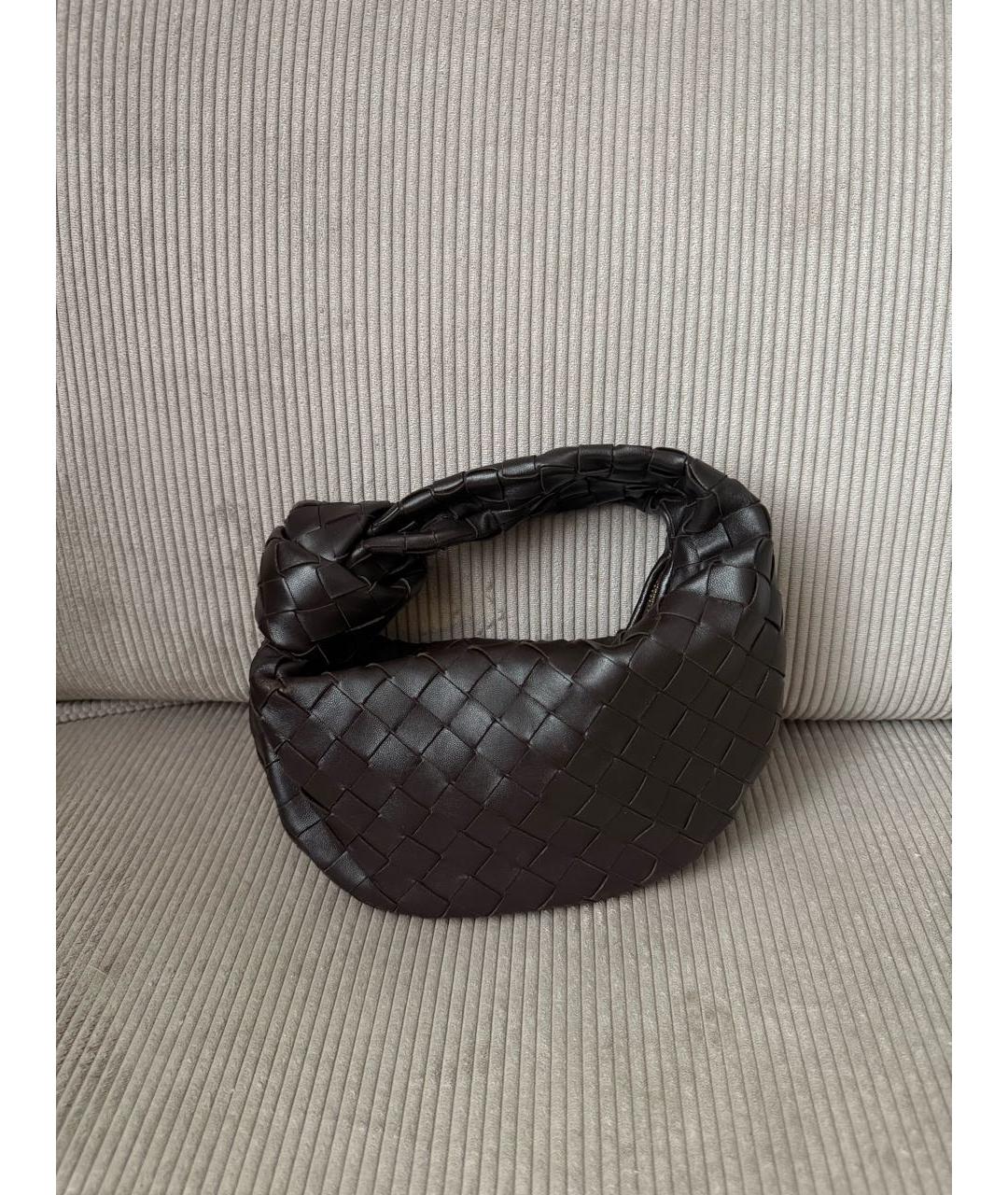 BOTTEGA VENETA Коричневая кожаная сумка с короткими ручками, фото 3