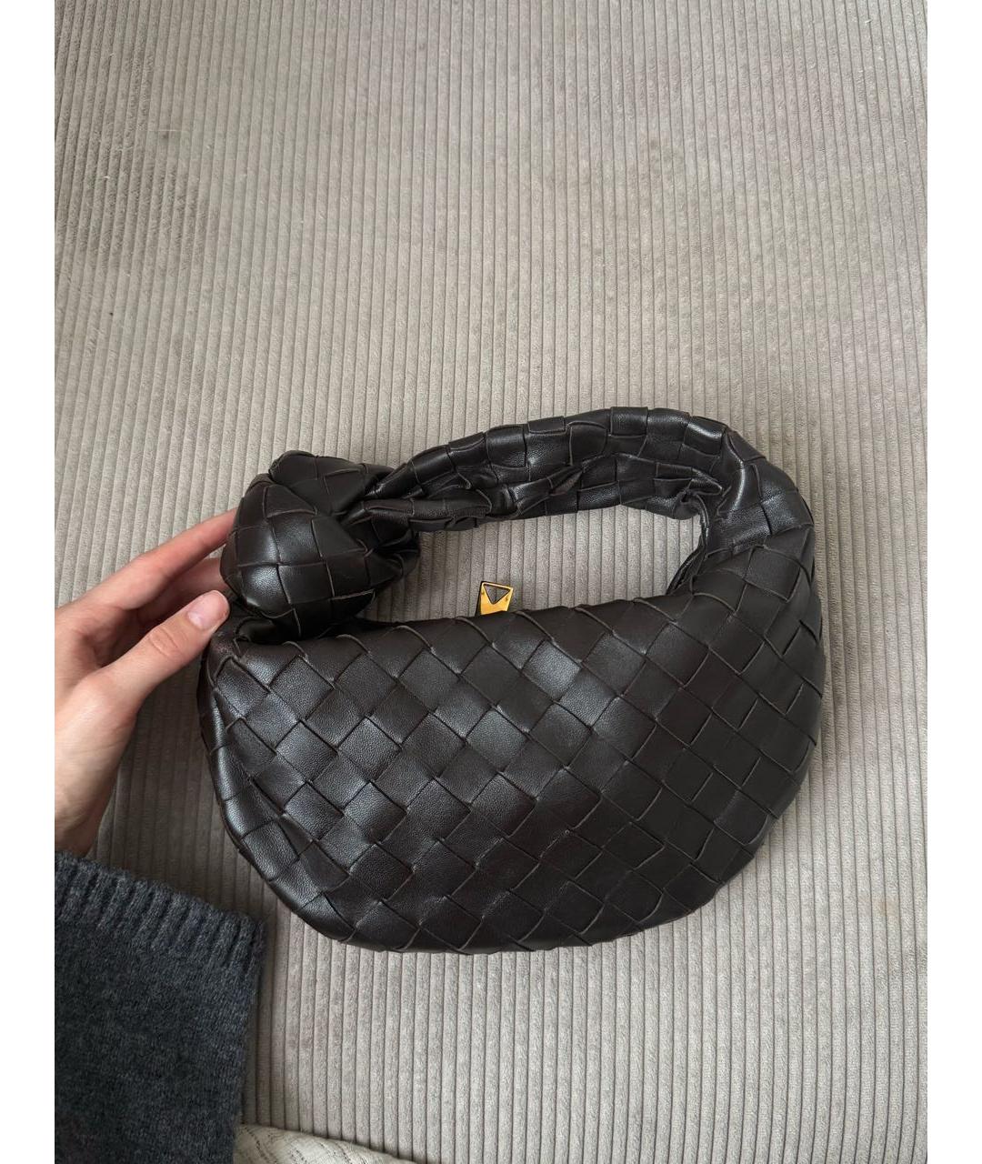 BOTTEGA VENETA Коричневая кожаная сумка с короткими ручками, фото 5