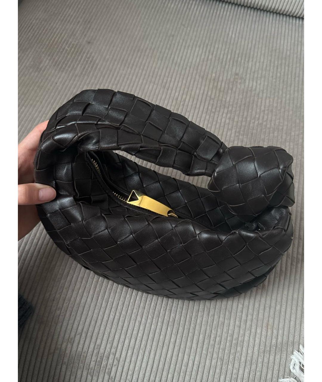 BOTTEGA VENETA Коричневая кожаная сумка с короткими ручками, фото 6