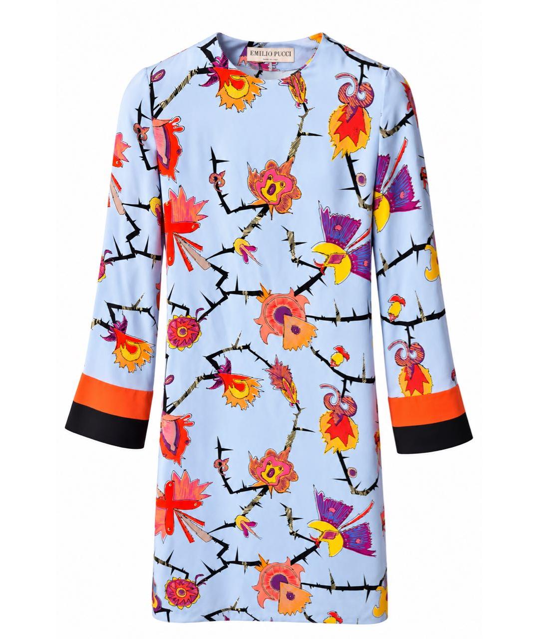 EMILIO PUCCI Голубое шелковое вечернее платье, фото 1
