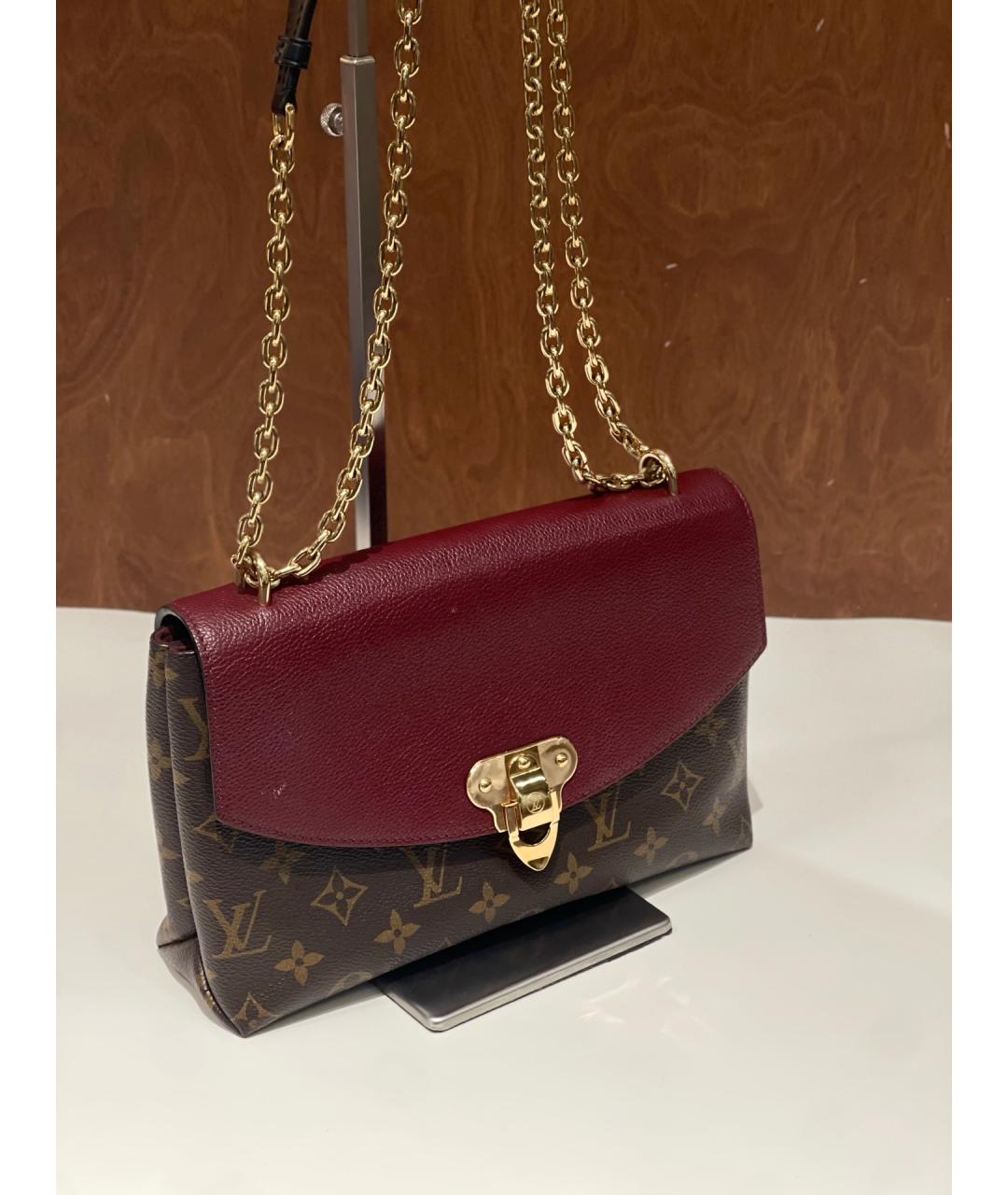 LOUIS VUITTON Бордовая кожаная сумка через плечо, фото 2