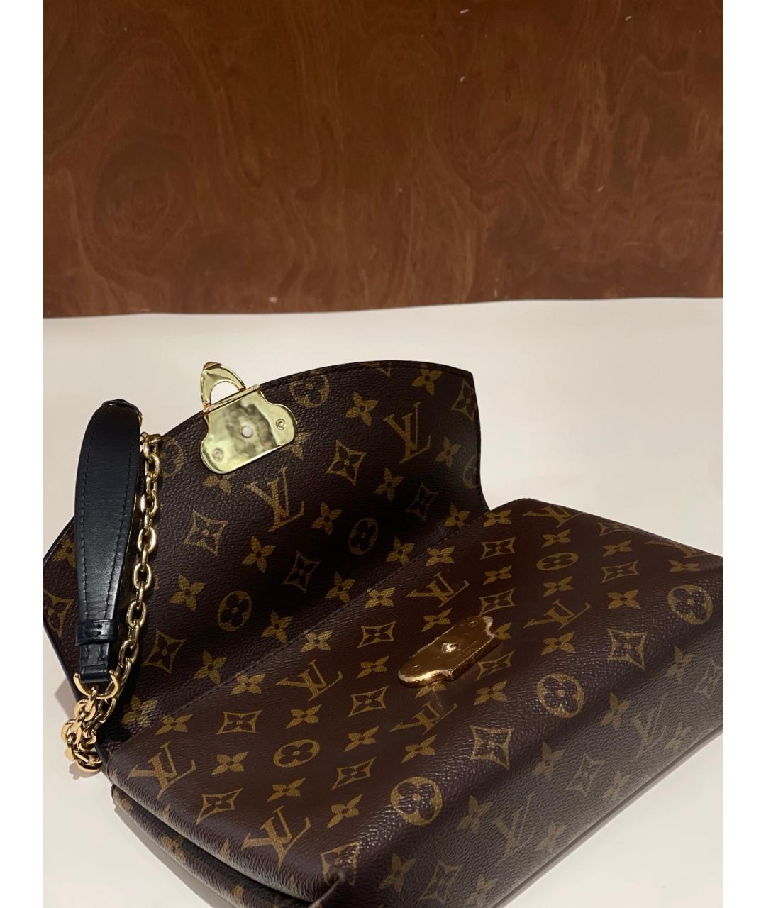 LOUIS VUITTON Бордовая кожаная сумка через плечо, фото 5