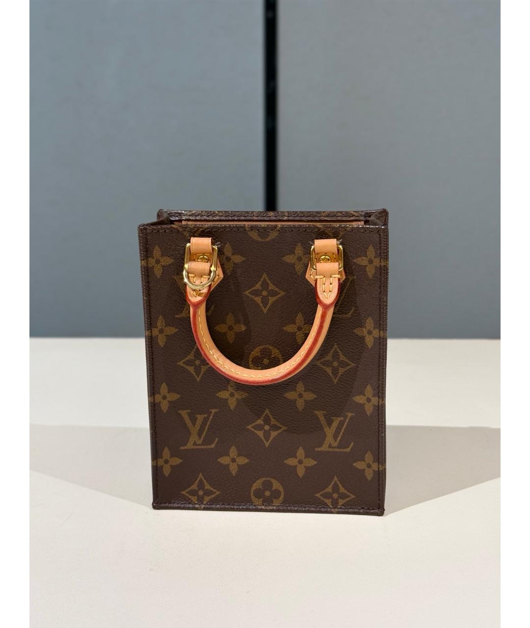 LOUIS VUITTON Коричневая сумка тоут из искусственной кожи, фото 5