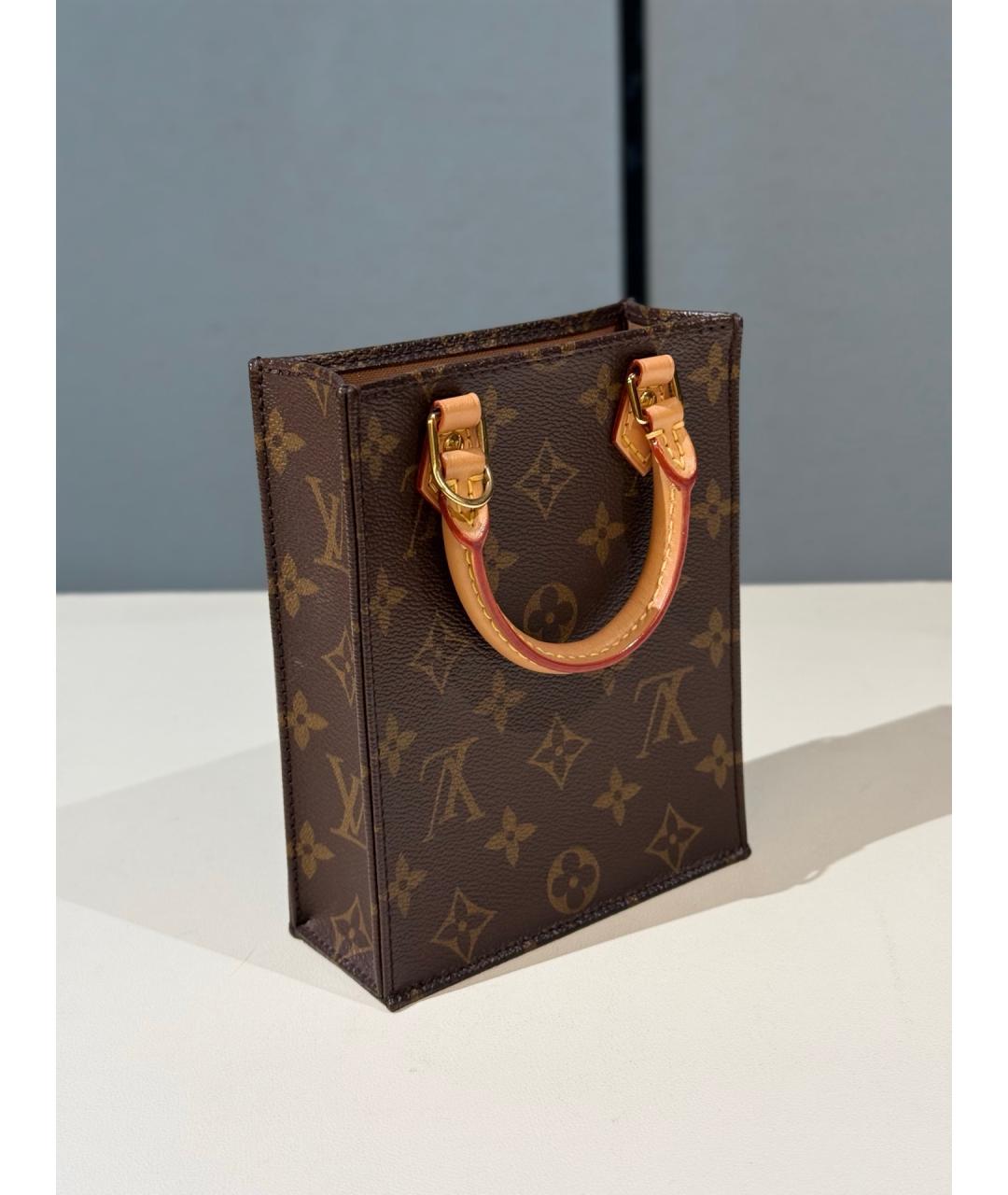 LOUIS VUITTON Коричневая сумка тоут из искусственной кожи, фото 4