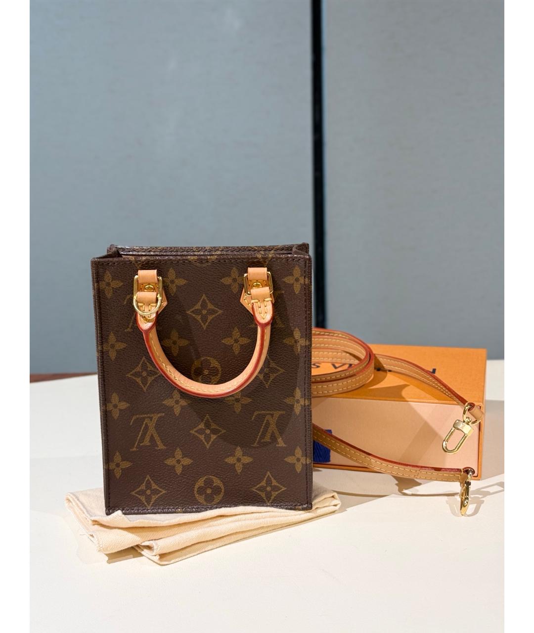LOUIS VUITTON Коричневая сумка тоут из искусственной кожи, фото 8