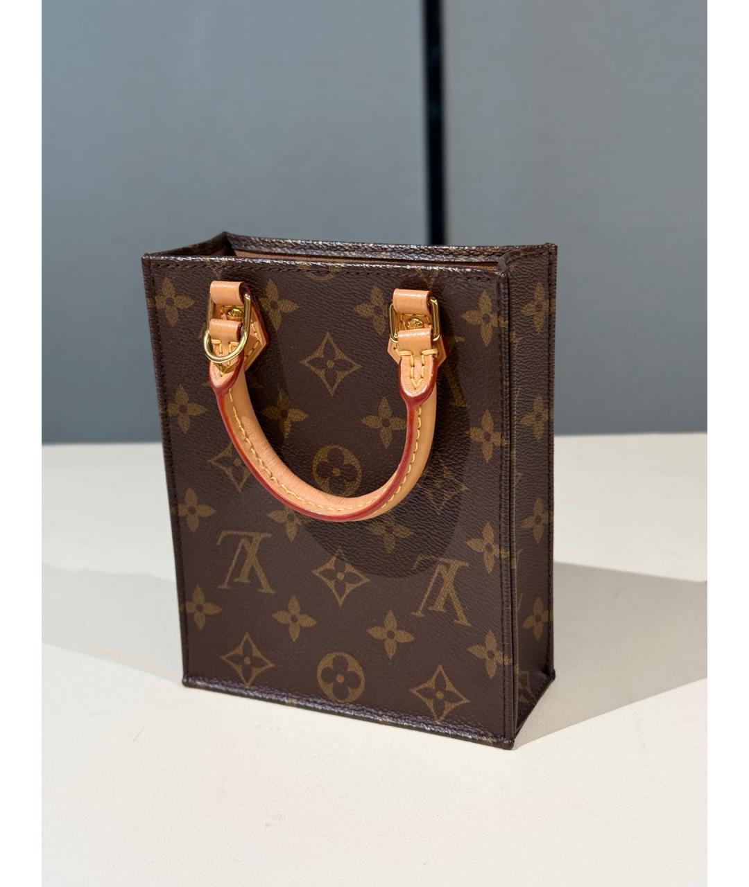LOUIS VUITTON Коричневая сумка тоут из искусственной кожи, фото 3