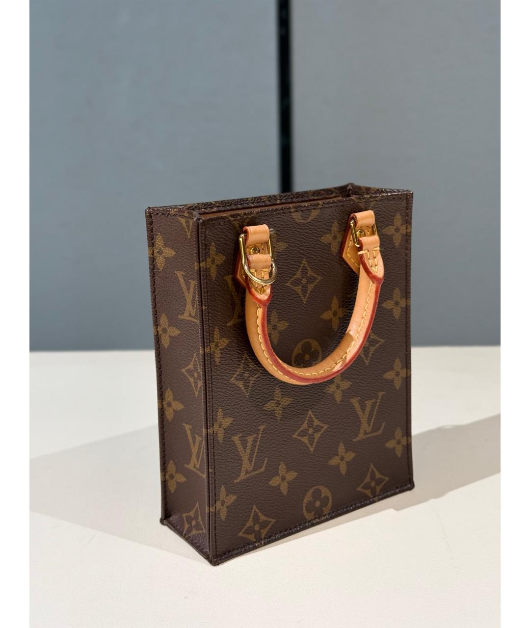LOUIS VUITTON Коричневая сумка тоут из искусственной кожи, фото 6