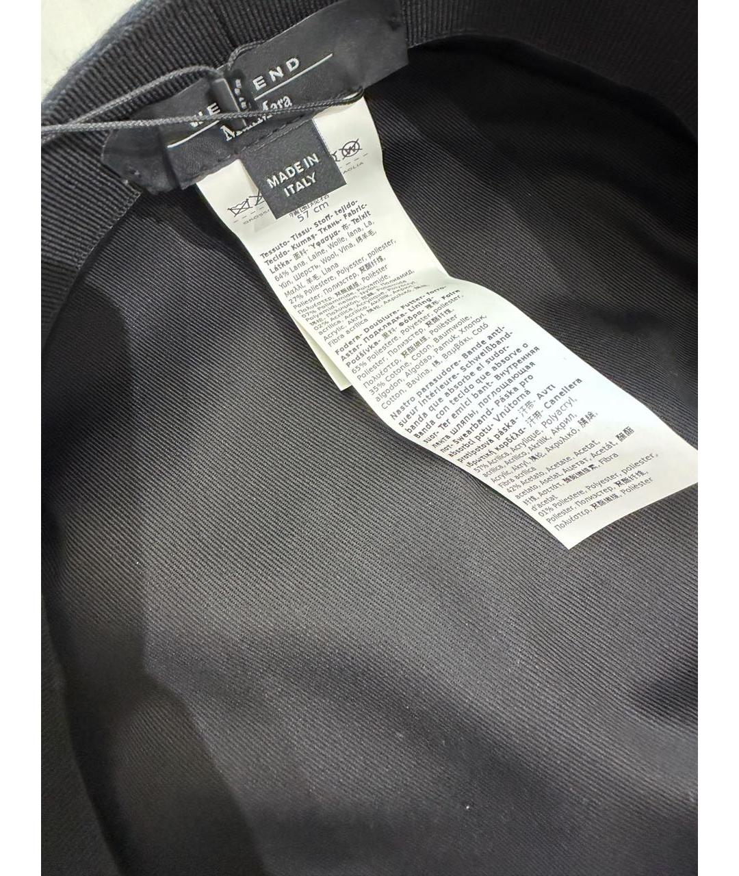 WEEKEND MAX MARA Черная шерстяная кепка, фото 6