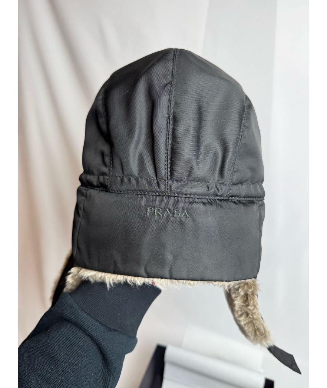 PRADA Черная шапка, фото 6