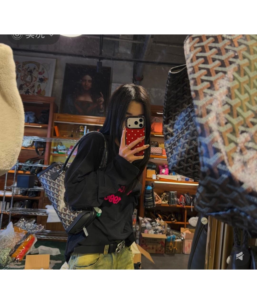 GOYARD Синяя сумка с короткими ручками из искусственной кожи, фото 5