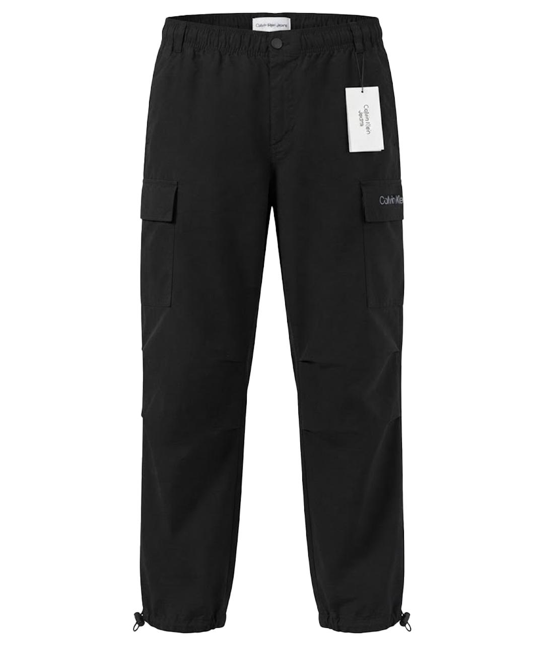 CALVIN KLEIN Черные хлопковые повседневные брюки, фото 1