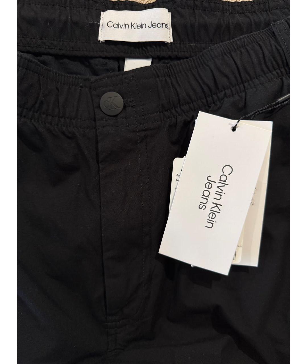 CALVIN KLEIN Черные хлопковые повседневные брюки, фото 5