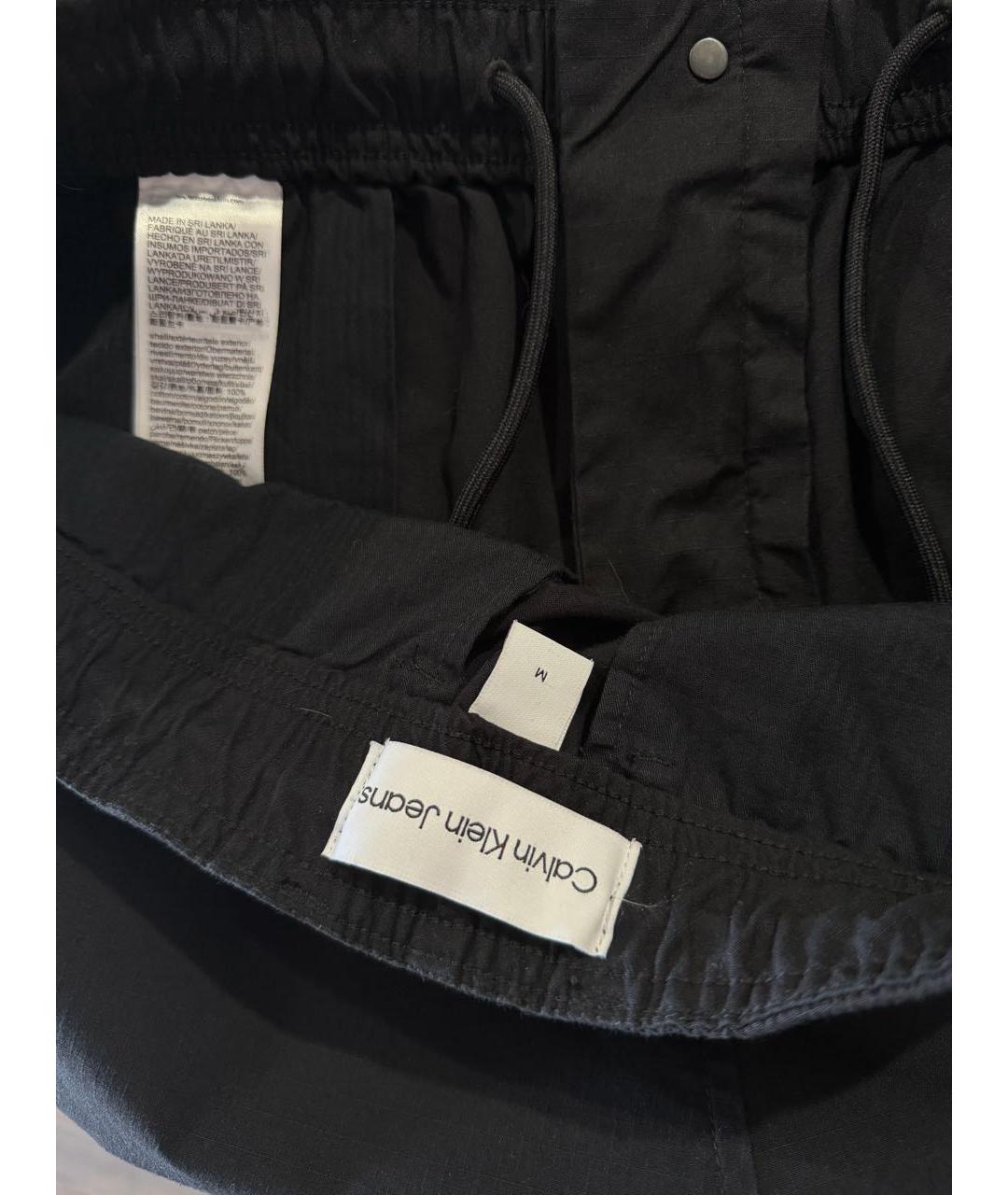 CALVIN KLEIN Черные хлопковые повседневные брюки, фото 4