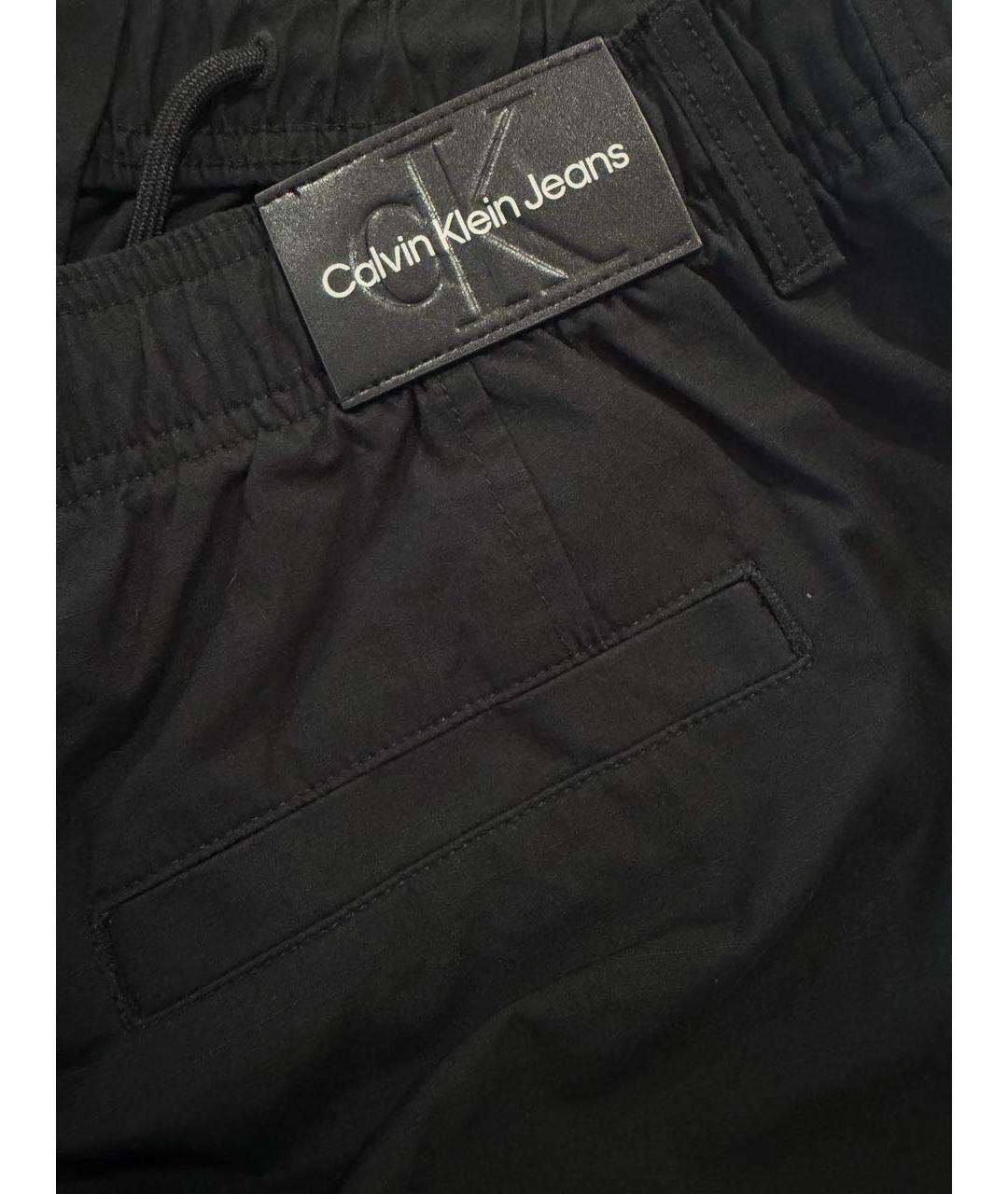 CALVIN KLEIN Черные хлопковые повседневные брюки, фото 3